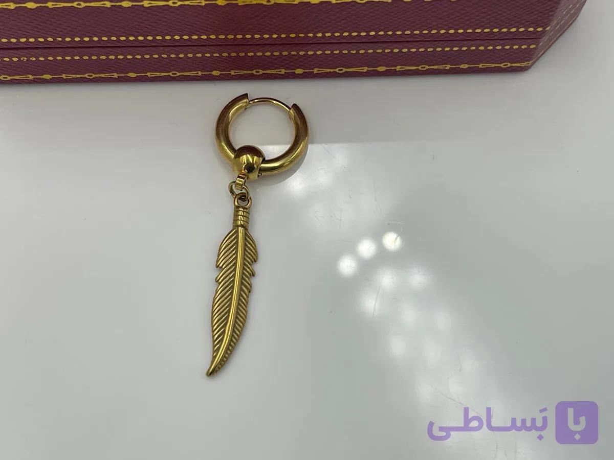 پیرسینگ گوش حلقه ای با آویز پر — تصویر 1