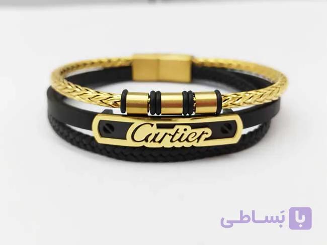 دستبند چرم کارتیر سه لاین — تصویر 1