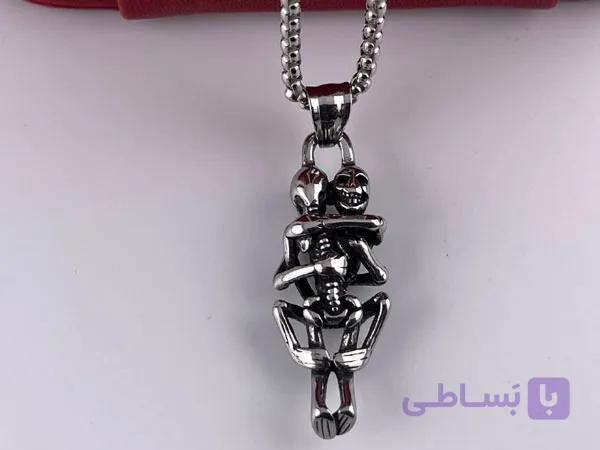 گردنبند مردانه اسکلت سیاه قلم — تصویر 1