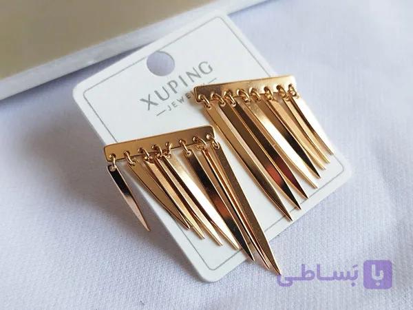 گوشواره آویز بلند چند ردیفه ژوپینگ — تصویر 1