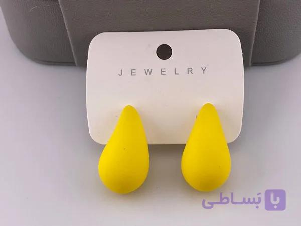 گوشواره اشکی زرد سیلیکونی — تصویر 1