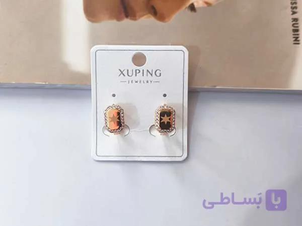 گوشواره دور نگین طرح ستاره کد 10597 — تصویر 1