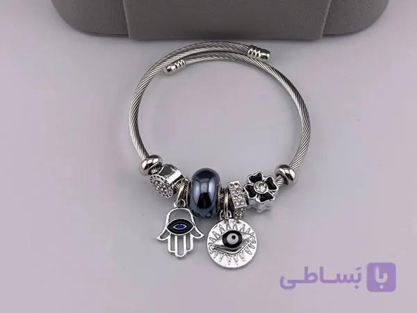 دستبند چشم نظر نقره ای پاندورا — تصویر 1