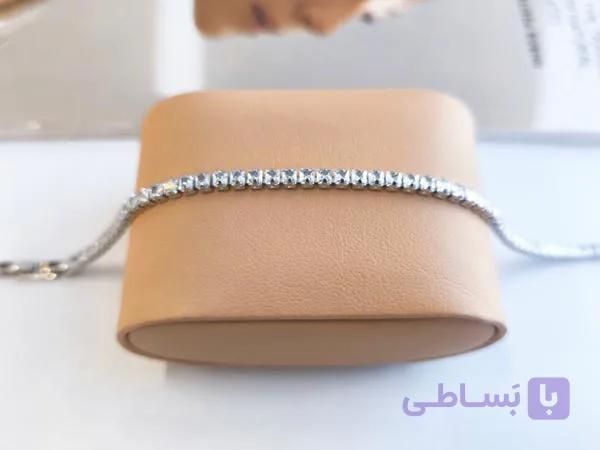 دستبند تنیسی ظریف دخترانه استیل کد 10976 — تصویر 1