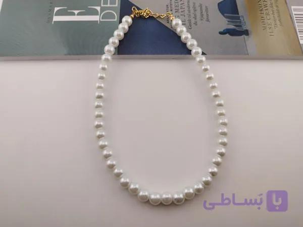 گردنبند مروارید ساده سفید — تصویر 1