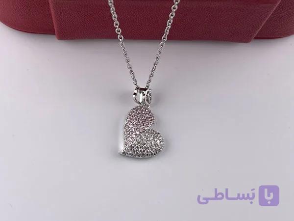 گردنبند قلب فول نگین — تصویر 1