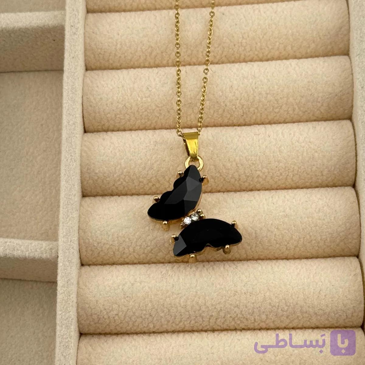 گردنبند زنانه طلایی طرح پروانه — تصویر 1