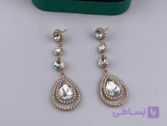 گوشواره مجلسی نگین اشکی — تصویر 1