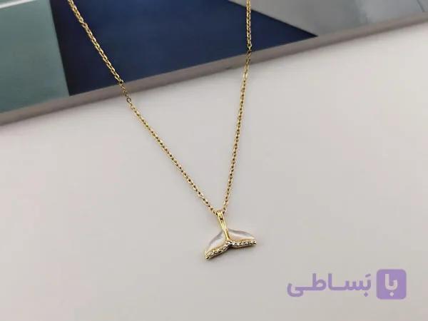 گردنبند دخترانه ظریف طرح دم نهنگ — تصویر 1
