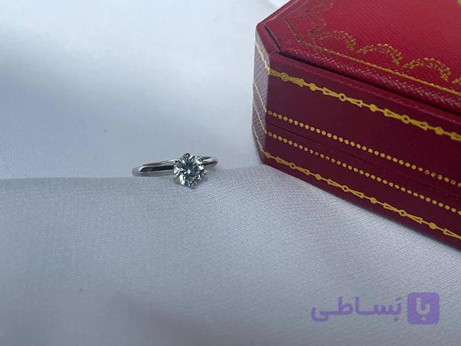 انگشتر تک نگین ساده استیل