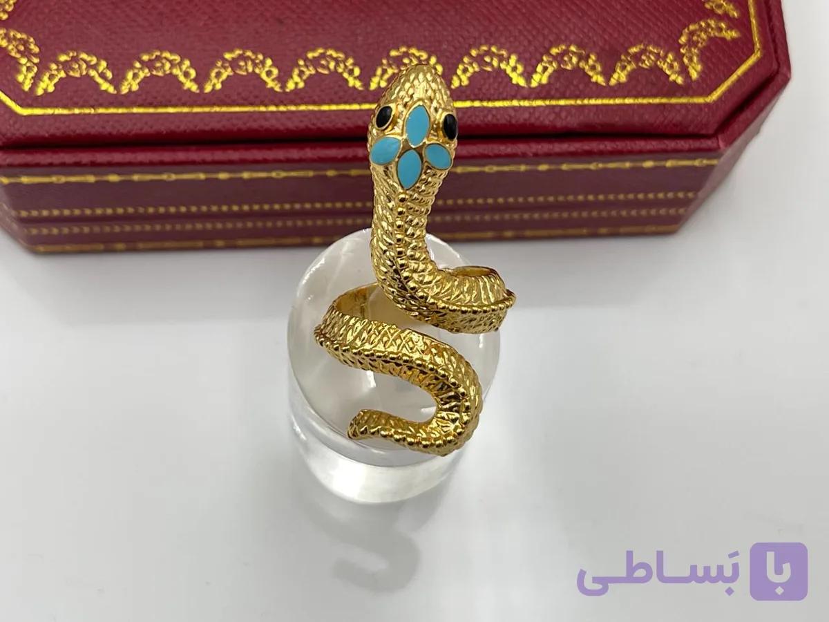 انگشتر مار طرح گل آبی — تصویر 1