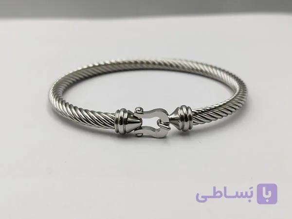 دستبند مفتولی ساده طرح فرد — تصویر 1