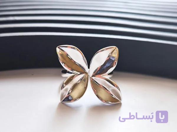 انگشتر مینیمال طرح گل فری سایز — تصویر 1