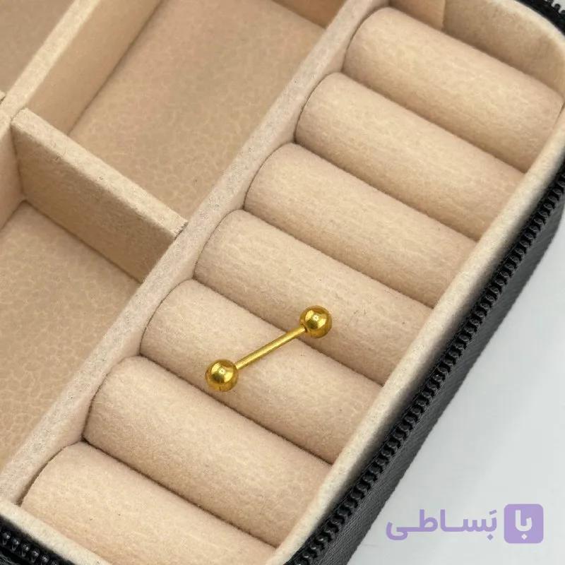 پیرسینگ گوش بلند با گوی طلایی — تصویر 1