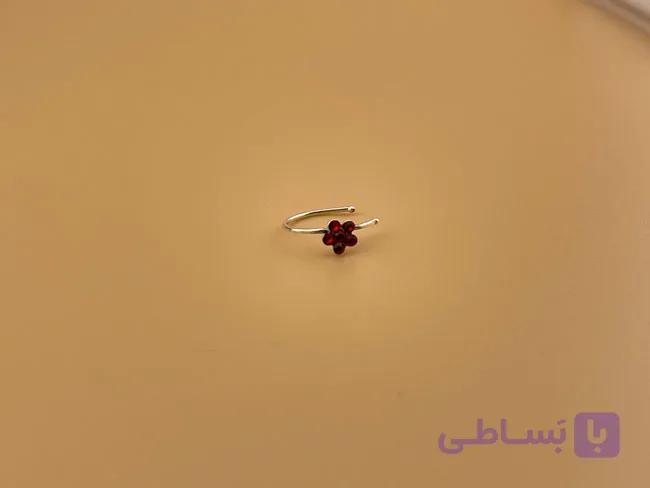 پیرسینگ بینی فیک طرح گل قرمز — تصویر 1