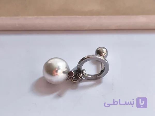پیرسینگ گوش دایره آویز مرواریدی — تصویر 1
