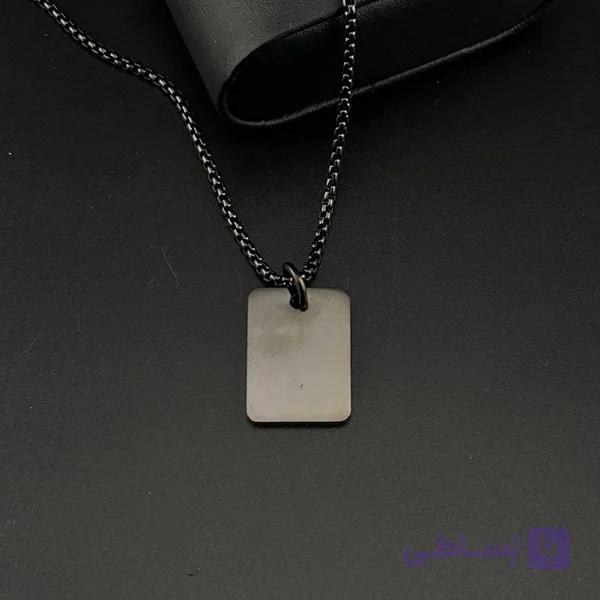 گردنبند پلاک مستطیلی مشکی طرح Dog Tag مردانه — تصویر 1