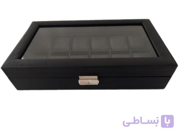 جعبه ساعت مشکی چرمی 12 تایی کد 10564 — تصویر 1