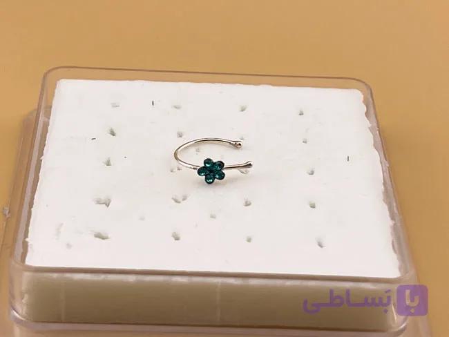 پیرسینگ بینی فیک طرح گل آبی