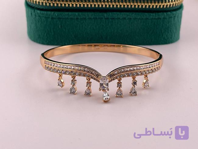دستبند النگویی ژوپینگ آویز نگینی — تصویر 1