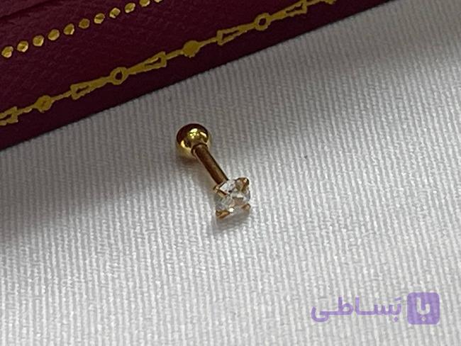 پیرسینگ گوش طرح تک نگین — تصویر 1