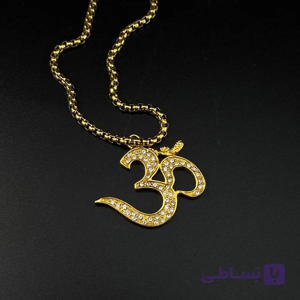 گردنبند ام نگین کاری طلایی — تصویر 1