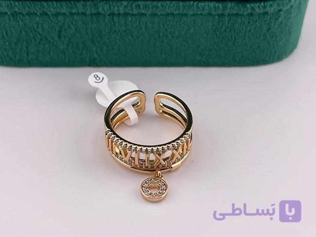 انگشتر مجلسی فری سایز نگین کاری شده — تصویر 1