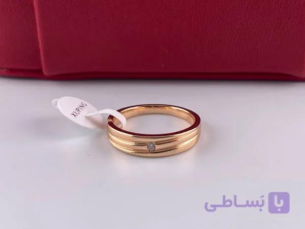 رینگ ژوپینگ زنانه نگین دار طلایی — تصویر 1