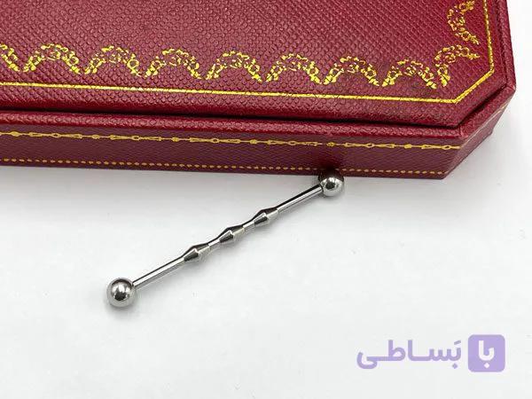 پیرسینگ محوری ساده نقره ای