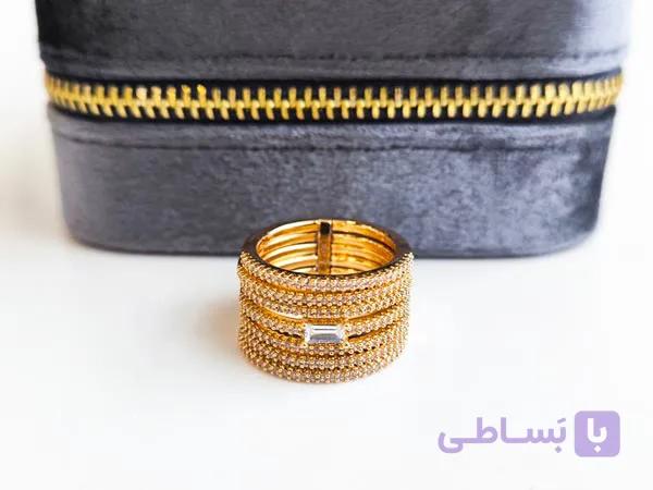 انگشتر ژوپینگ چندلاین رنگ ثابت کد 10885 — تصویر 1
