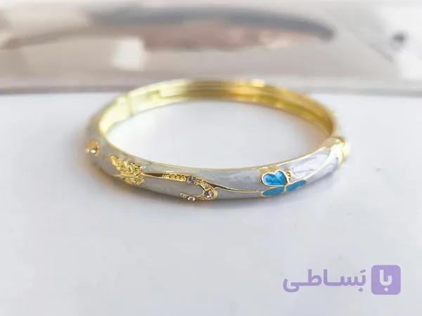دستبند میناکاری النگویی طرح گل کد 10975 — تصویر 1