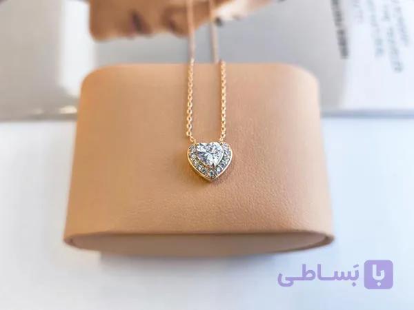 گردنبند ژوپینگ قلب نگینی کد 11010 — تصویر 1