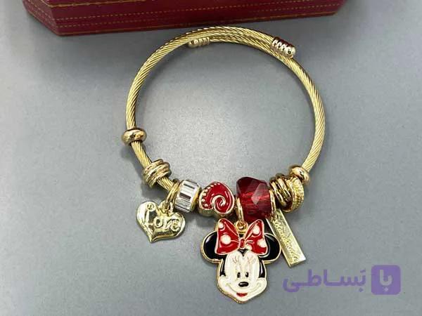 دستبند میکی موس پاندورا وقلب طلایی — تصویر 1