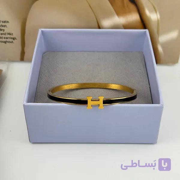 دستبند هرمس طلایی باریک کلاسیک — تصویر 1