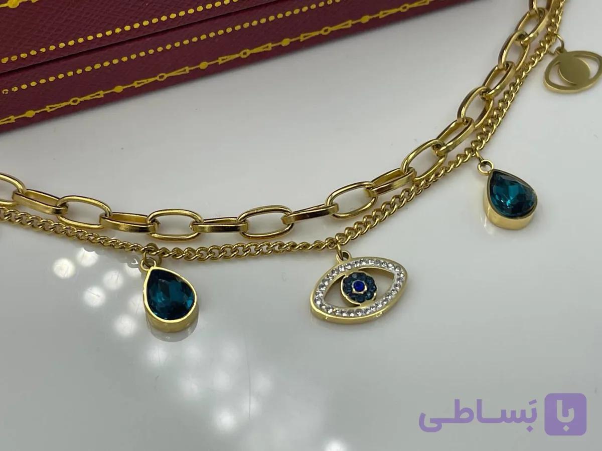 دستبند طرح چشم نظر نگینی — تصویر 1