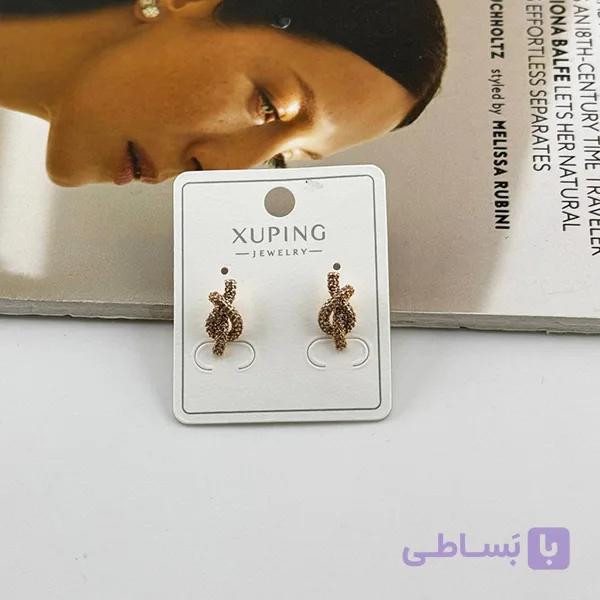 گوشواره طلایی طرح گره مارپیچی ژوپینگ