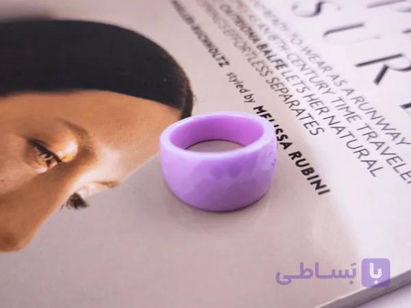 انگشتر دخترانه بنفش رنگ ثابت کد 11128 — تصویر 1