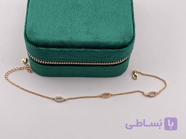 پابند زنانه طرح بیضی نگین کاری شده — تصویر 1