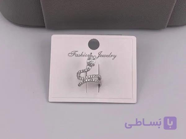 گوشواره ایرکاف طرح مار و تک نگین — تصویر 1