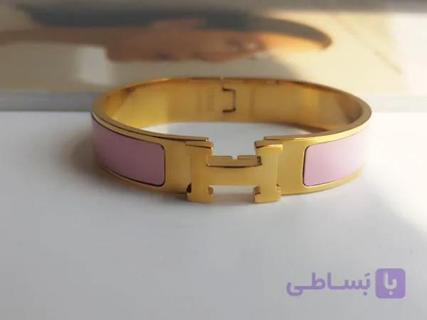 دستبند هرمس یاسی استیل شیک — تصویر 1