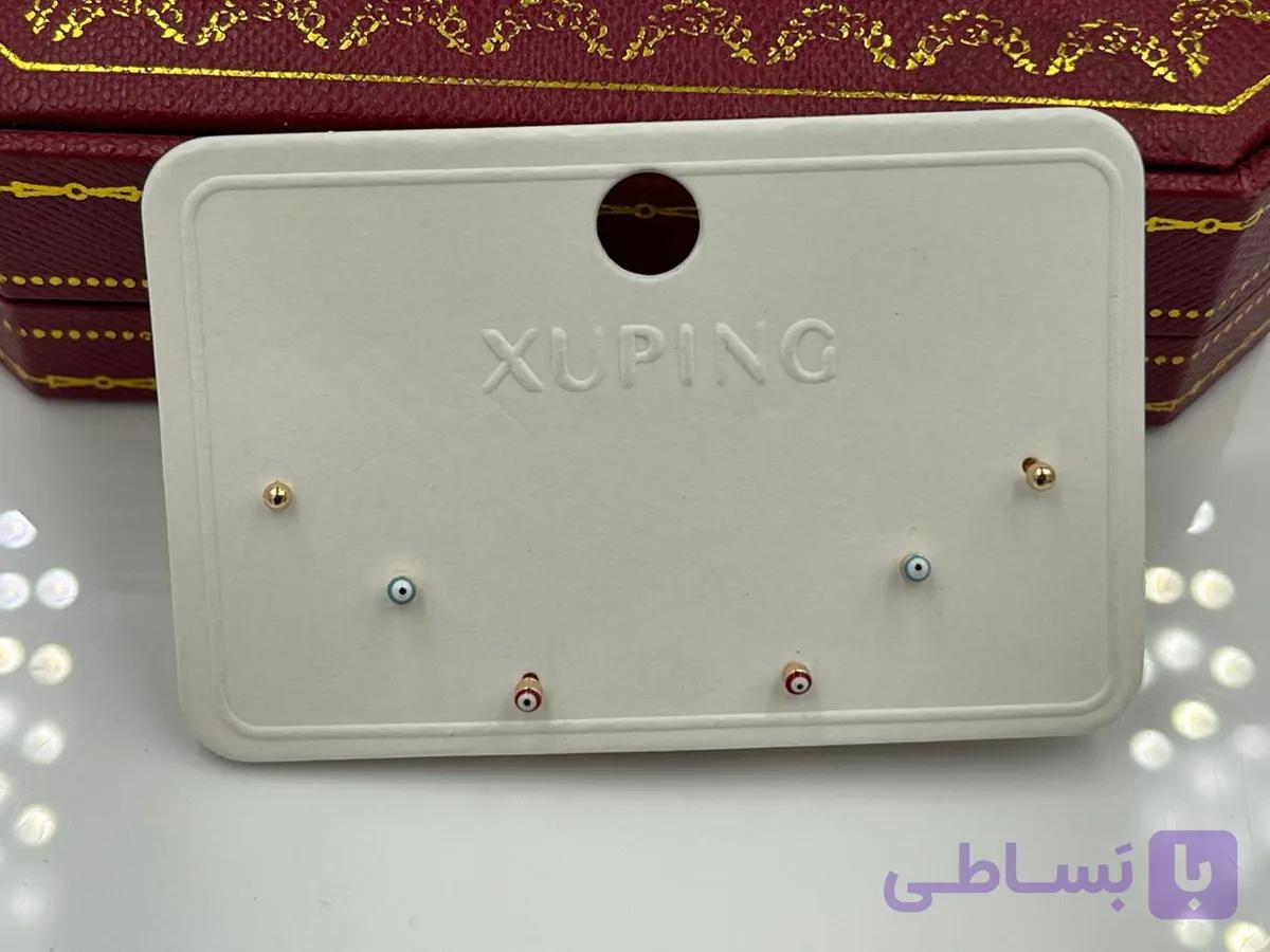 گوشواره پکی طرح چشم نظر نگینی — تصویر 1