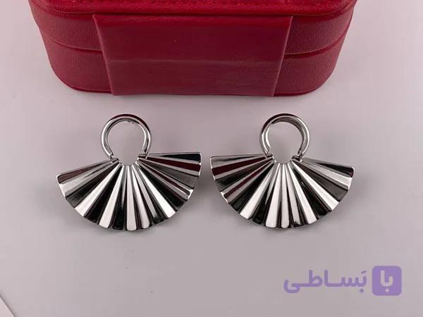 گوشواره مینیمال زارا نقره ای استیل — تصویر 1