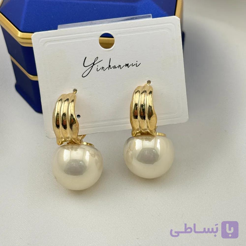 گوشواره زنانه مرواریدی مجلسی — تصویر 1