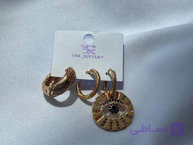 پک گوشواره سه عددی چشم نظر — تصویر 1