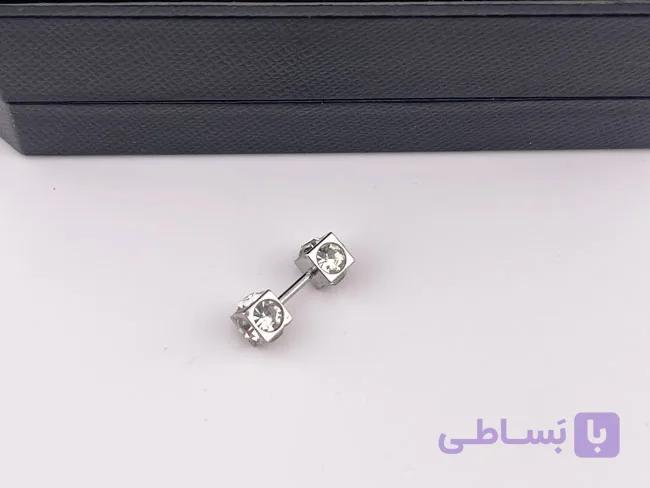 پیرسینگ گوش مکعب نگینی — تصویر 1