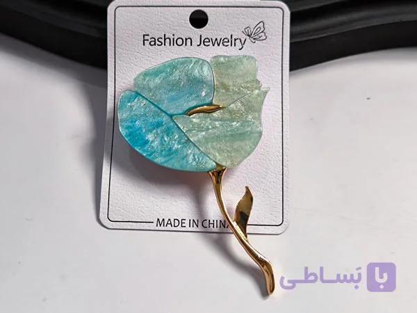 سنجاق سینه گل فانتزی استیل — تصویر 1