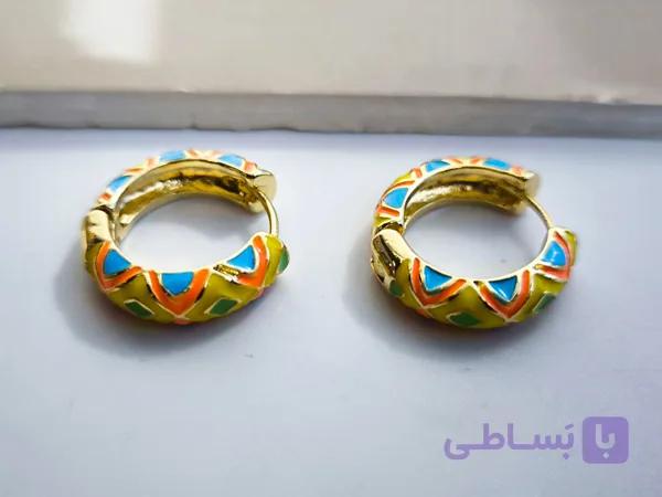 گوشواره میناکاری شده اسپرت دخترانه کد 10674 — تصویر 1