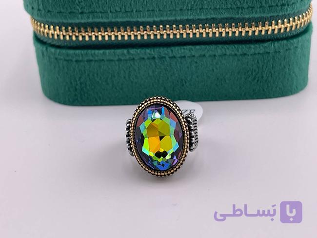 انگشتر مردانه سنگ هفت رنگ — تصویر 1