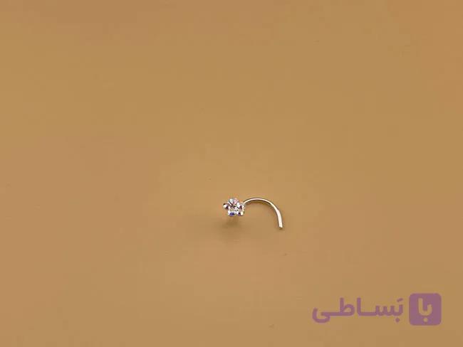 پیرسینگ بینی گل نقره ای HC — تصویر 1