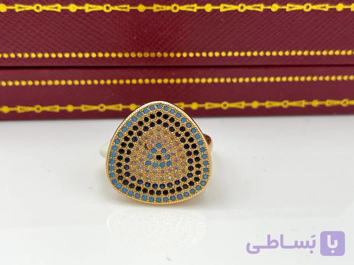 انگشتر نگین کاری چشم نظر — تصویر 1